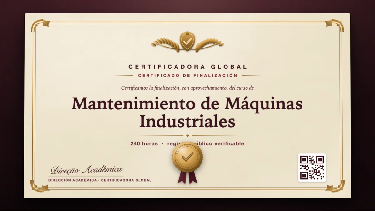 Portada del curso Mantenimiento de Máquinas Industriales