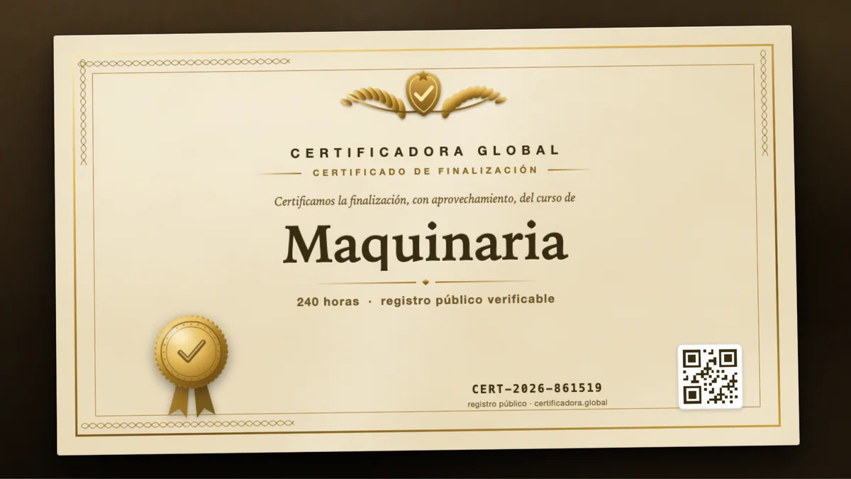 Portada del curso Maquinaria