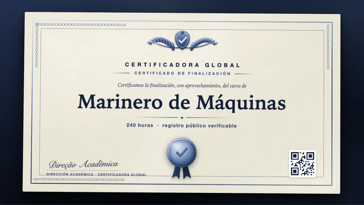 Portada del curso Marinero de Máquinas