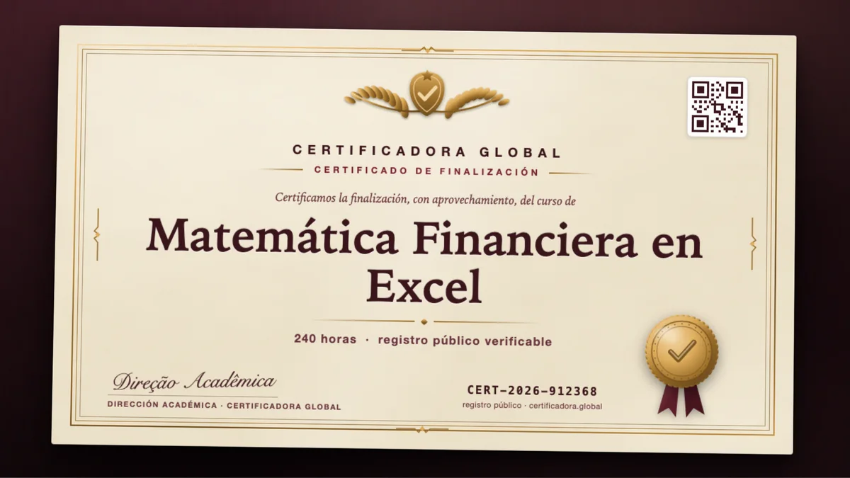 Portada del curso Matemática Financiera en Excel
