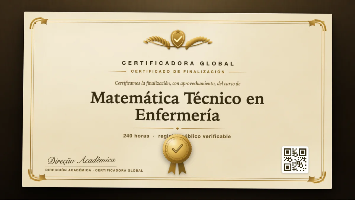 Portada del curso Matemática Técnico en Enfermería