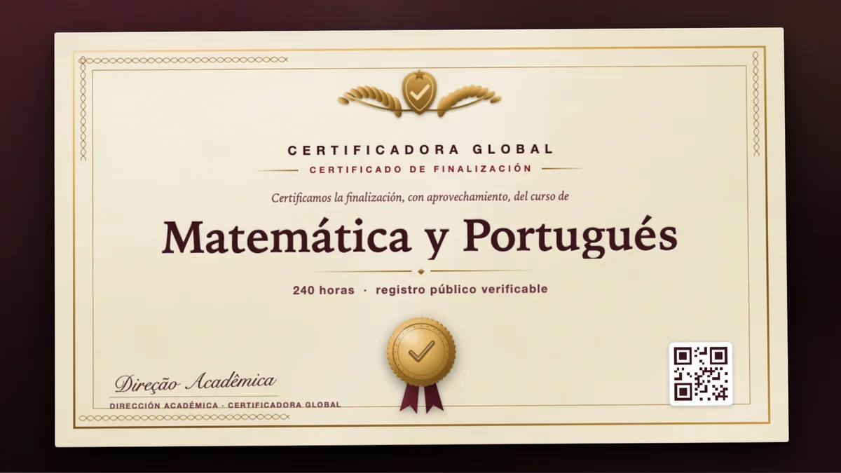 Portada del curso Matemática y Portugués