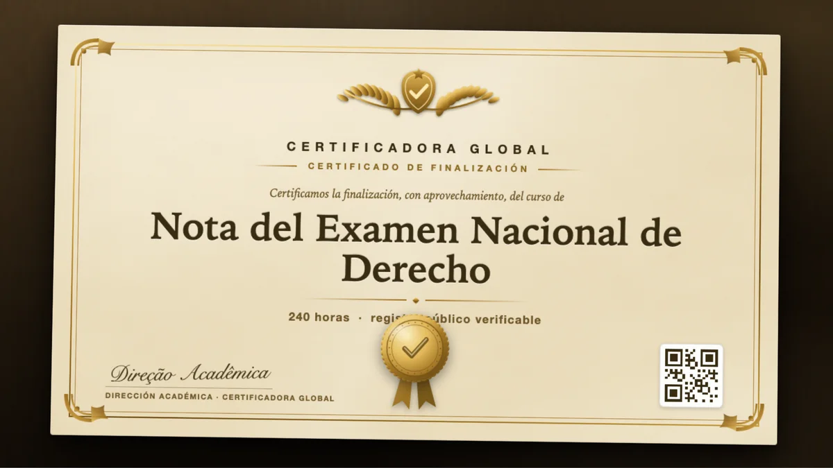 Portada del curso Nota del Examen Nacional de Derecho