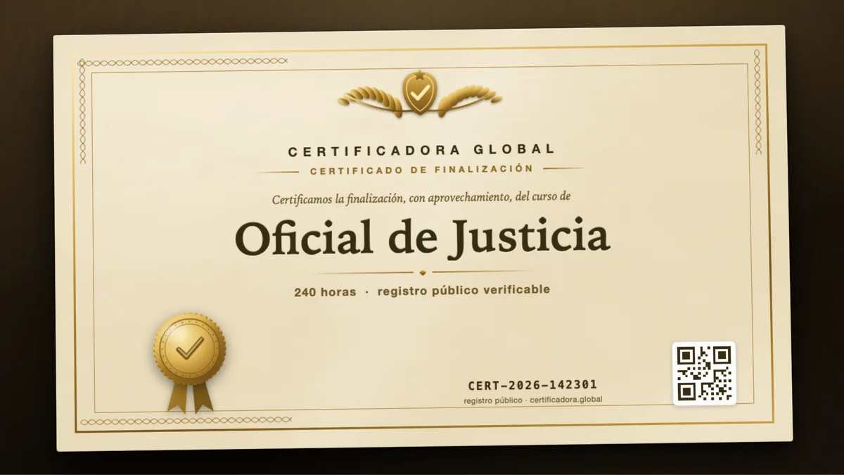 Portada del curso Oficial de Justicia
