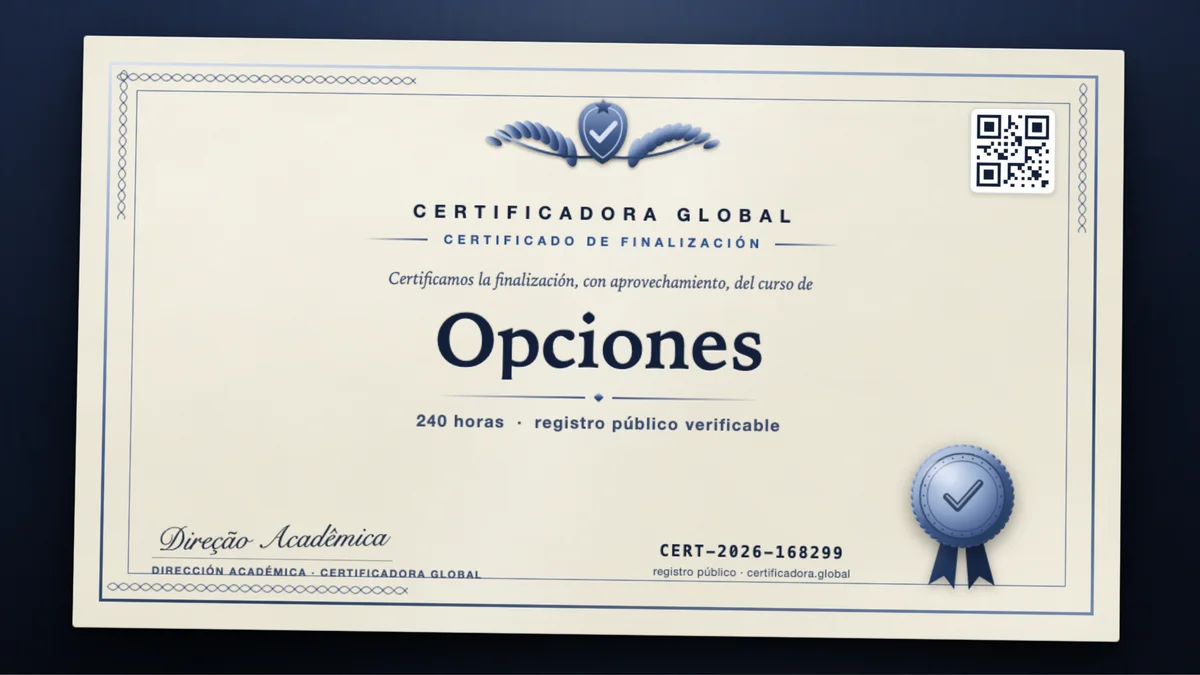 Portada del curso Opciones