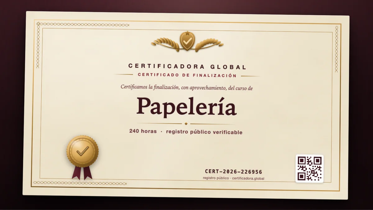 Portada del curso Papelería