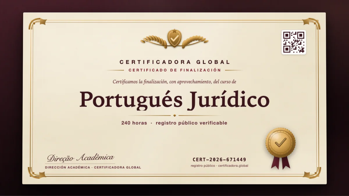 Portada del curso Portugués Jurídico