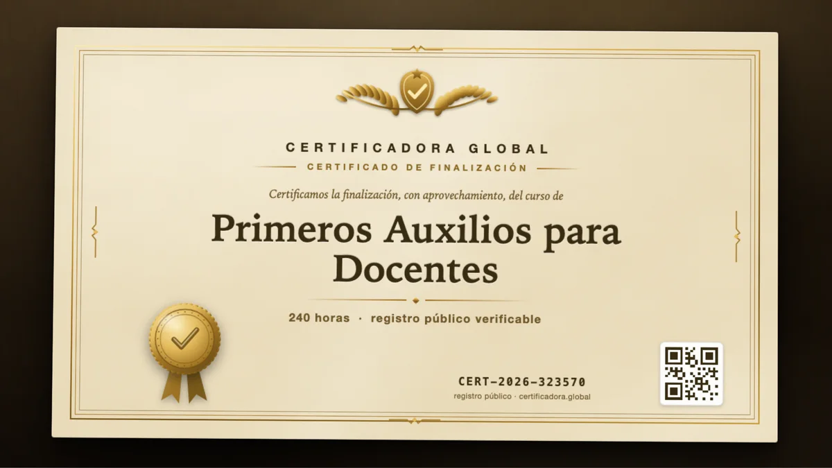 Portada del curso Primeros Auxilios para Docentes