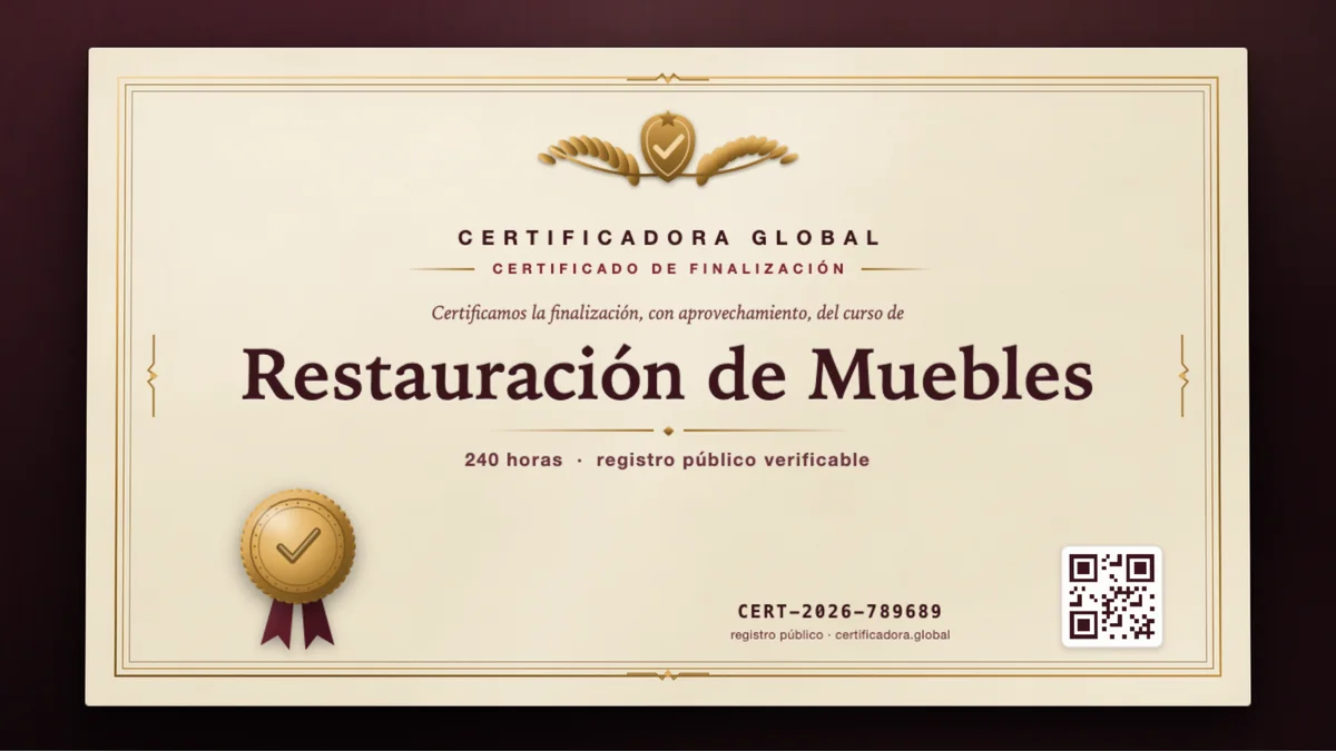 Portada del curso Restauración de Muebles