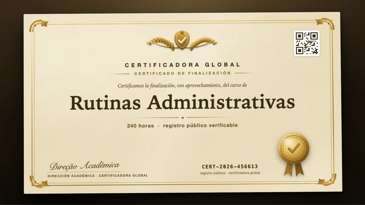 Portada del curso Rutinas Administrativas