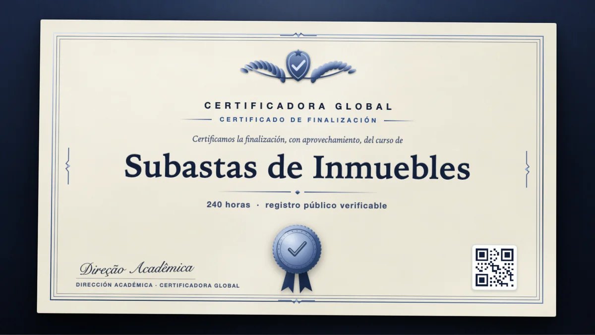 Portada del curso Subastas de Inmuebles