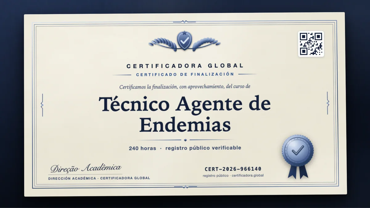 Portada del curso Técnico Agente de Endemias