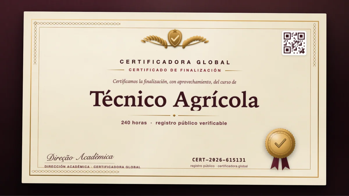 Portada del curso Técnico Agrícola