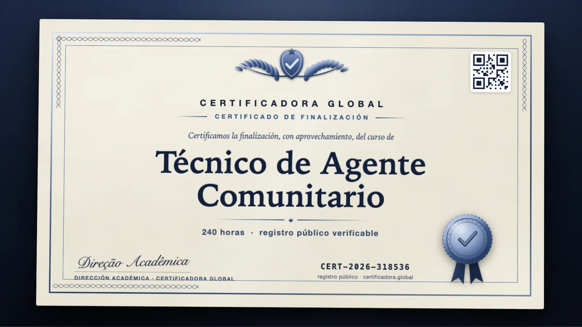 Portada del curso Técnico de Agente Comunitario