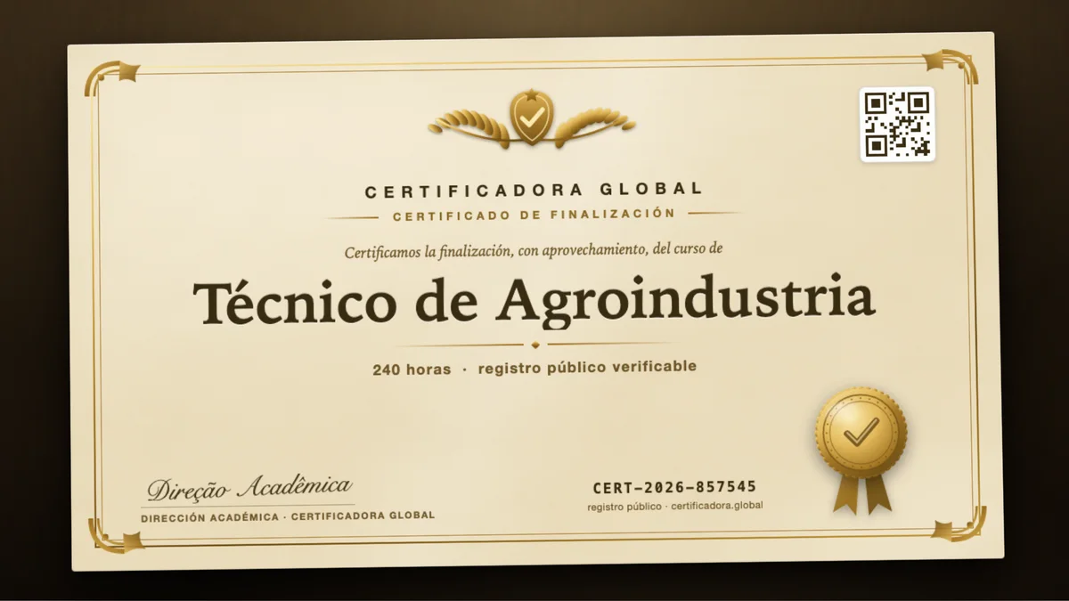 Portada del curso Técnico de Agroindustria