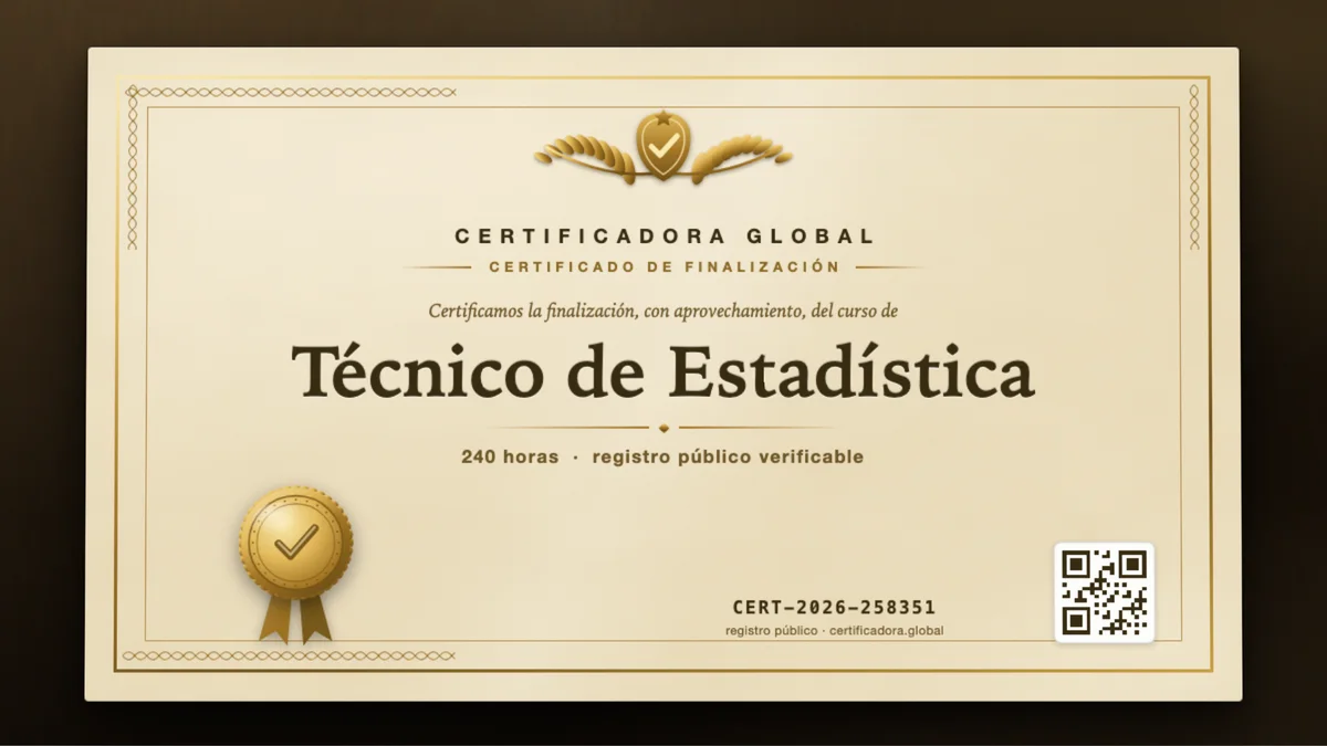 Portada del curso Técnico de Estadística