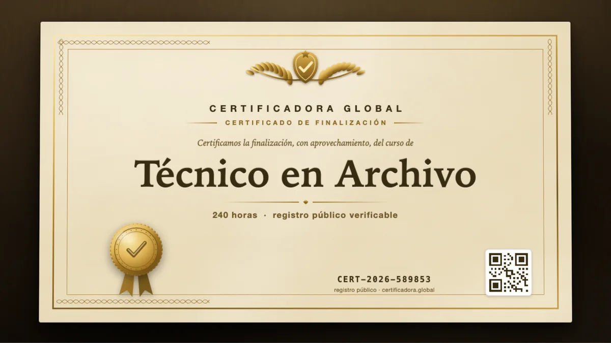 Portada del curso Técnico en Archivo