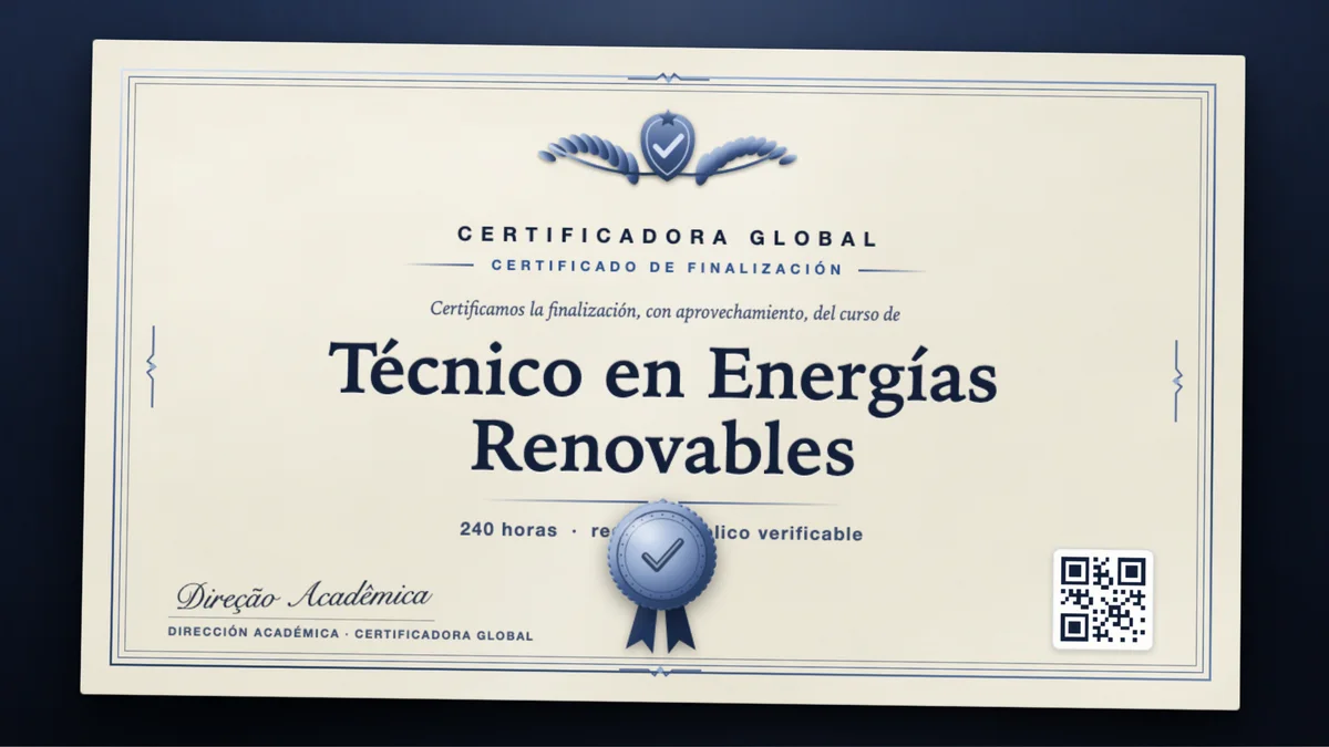 Portada del curso Técnico en Energías Renovables