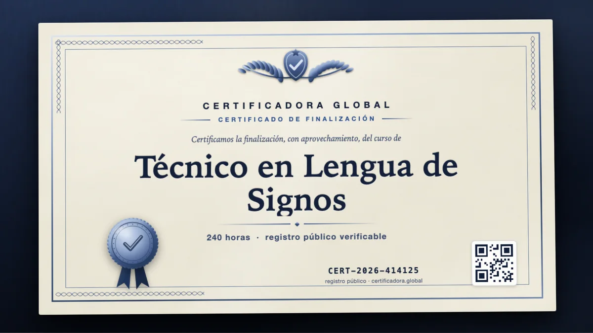 Portada del curso Técnico en Lengua de Signos