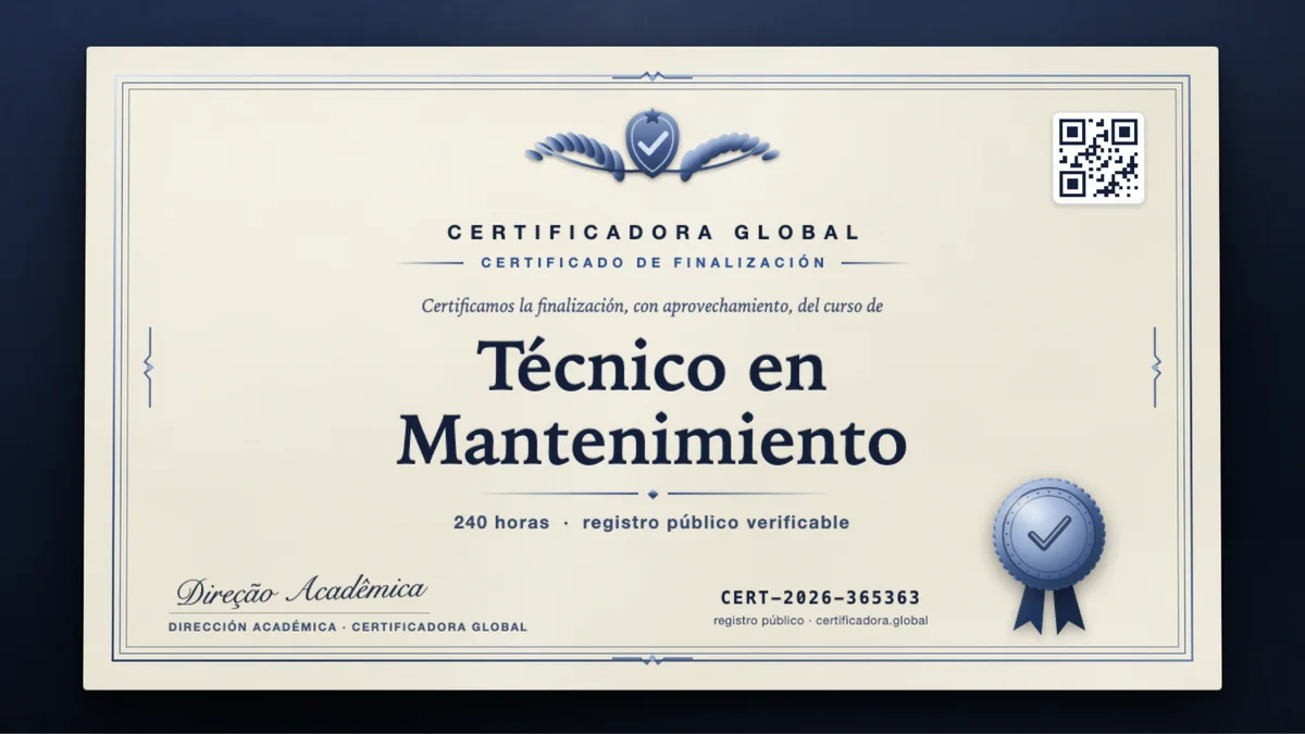 Portada del curso Técnico en Mantenimiento