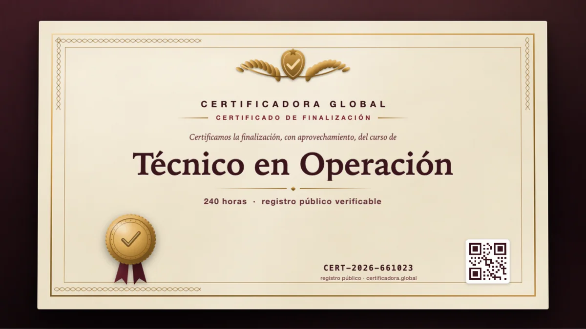 Portada del curso Técnico en Operación