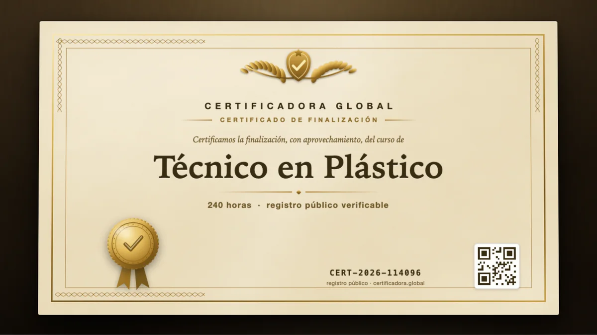 Portada del curso Técnico en Plástico