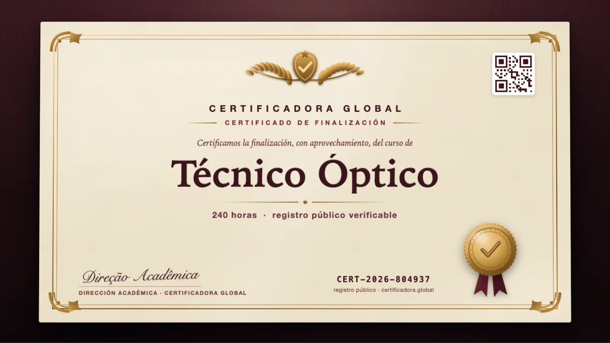 Portada del curso Técnico Óptico