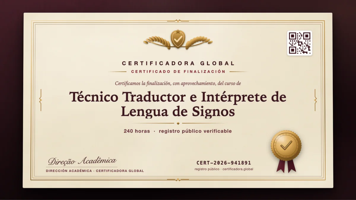 Portada del curso Técnico Traductor e Intérprete de Lengua de Signos