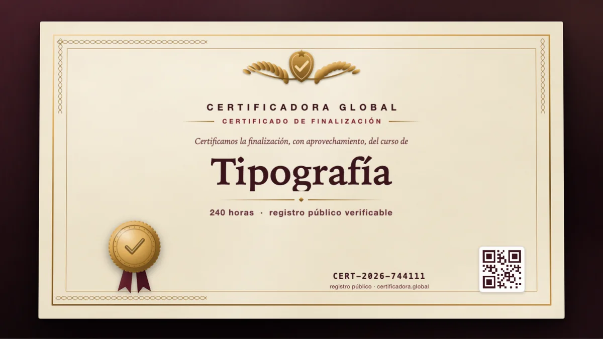 Portada del curso Tipografía