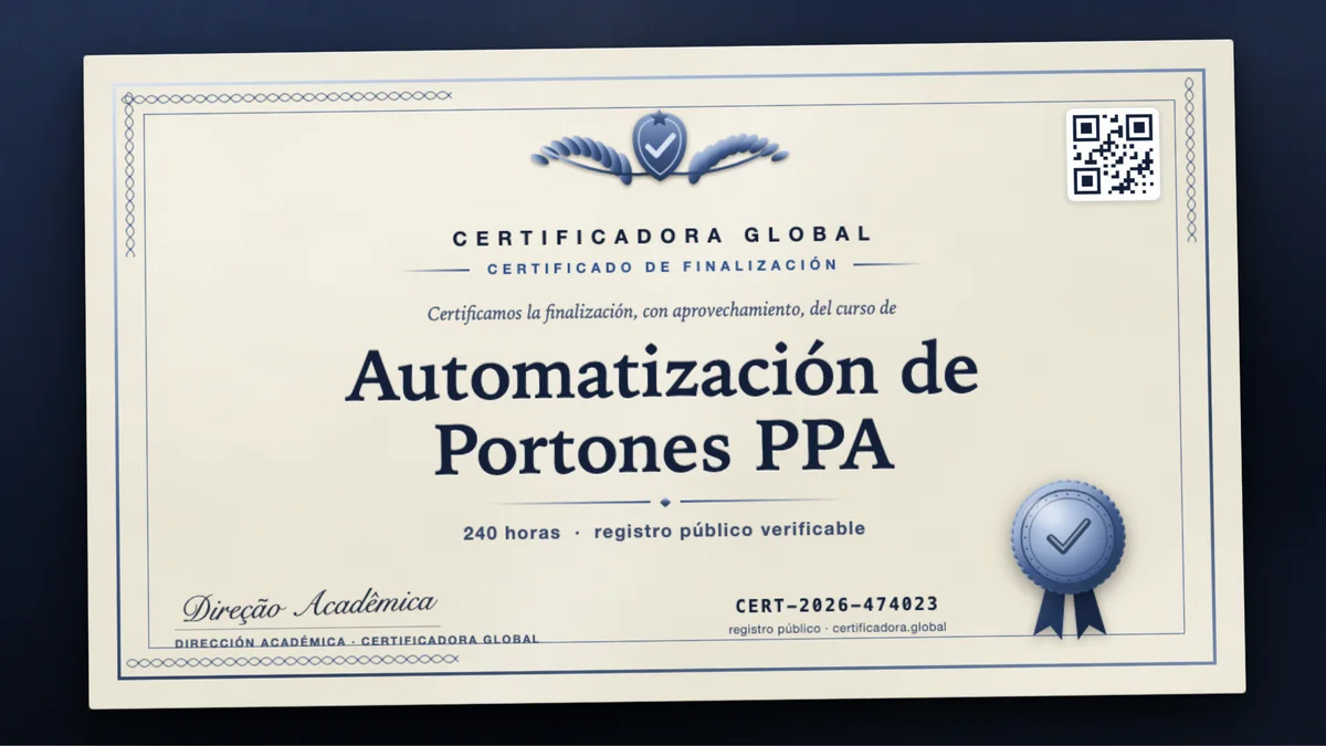 Portada del curso Automatización de Portones PPA