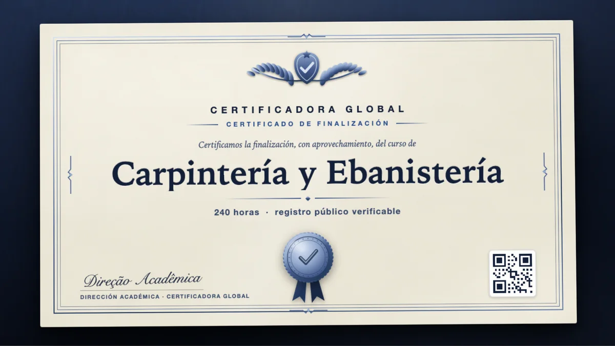Portada del curso Carpintería y Ebanistería