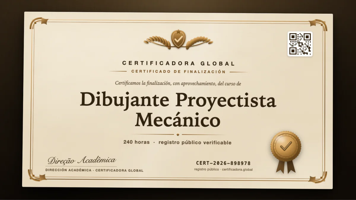 Portada del curso Dibujante Proyectista Mecánico