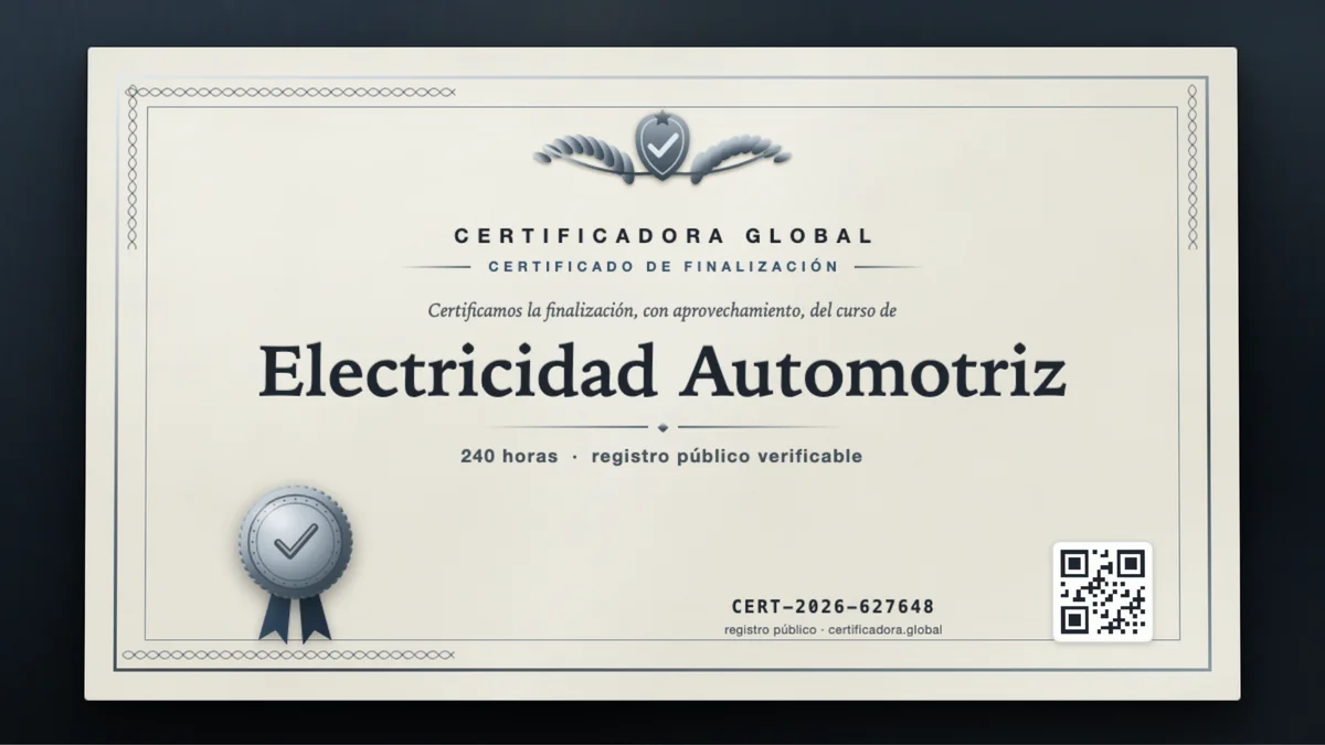 Portada del curso Electricidad Automotriz
