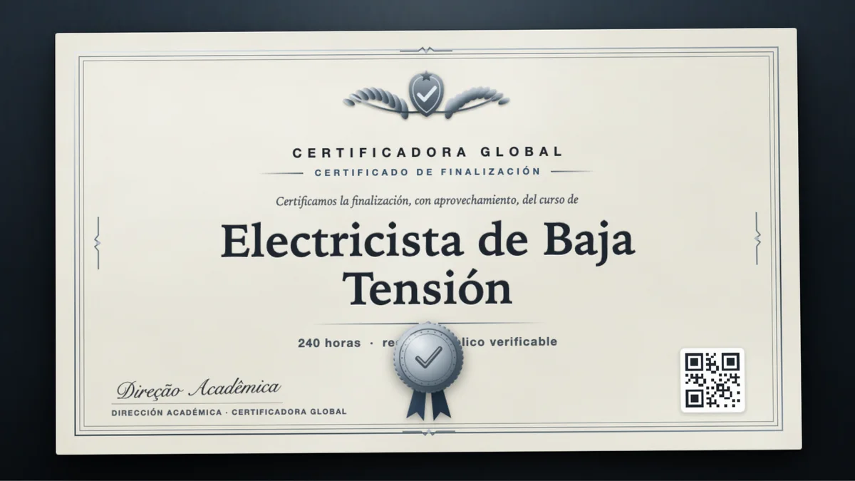 Portada del curso Electricista de Baja Tensión