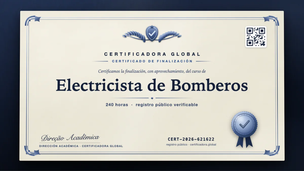Portada del curso Electricista de Bomberos