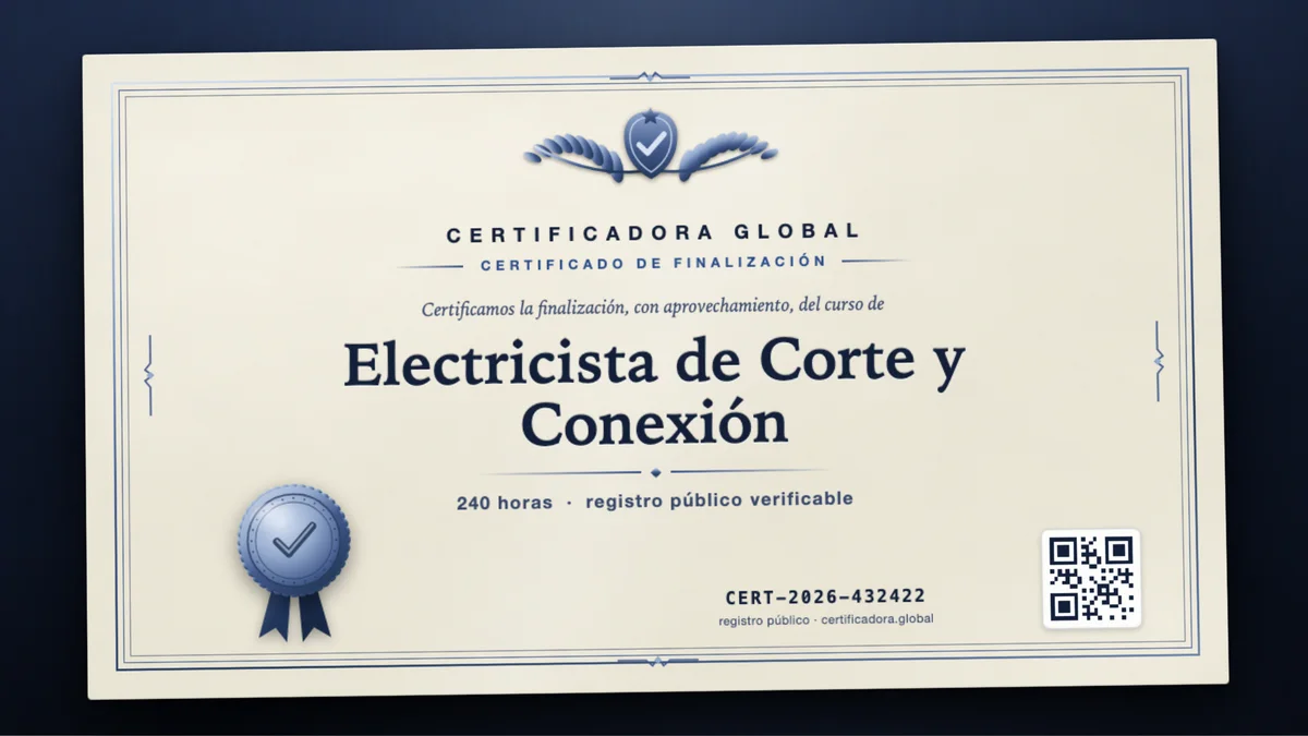 Portada del curso Electricista de Corte y Conexión
