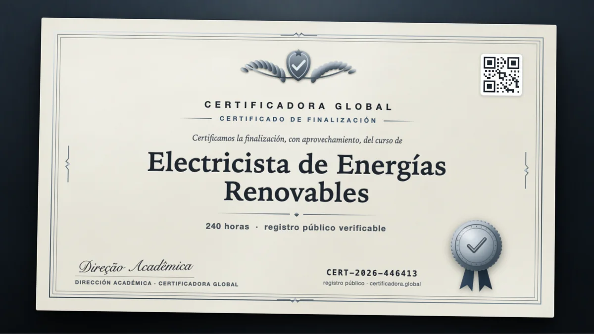 Portada del curso Electricista de Energías Renovables