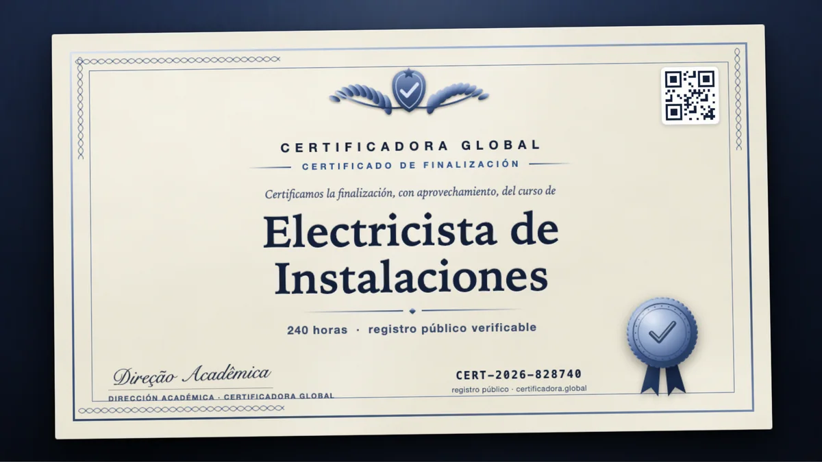 Portada del curso Electricista de Instalaciones