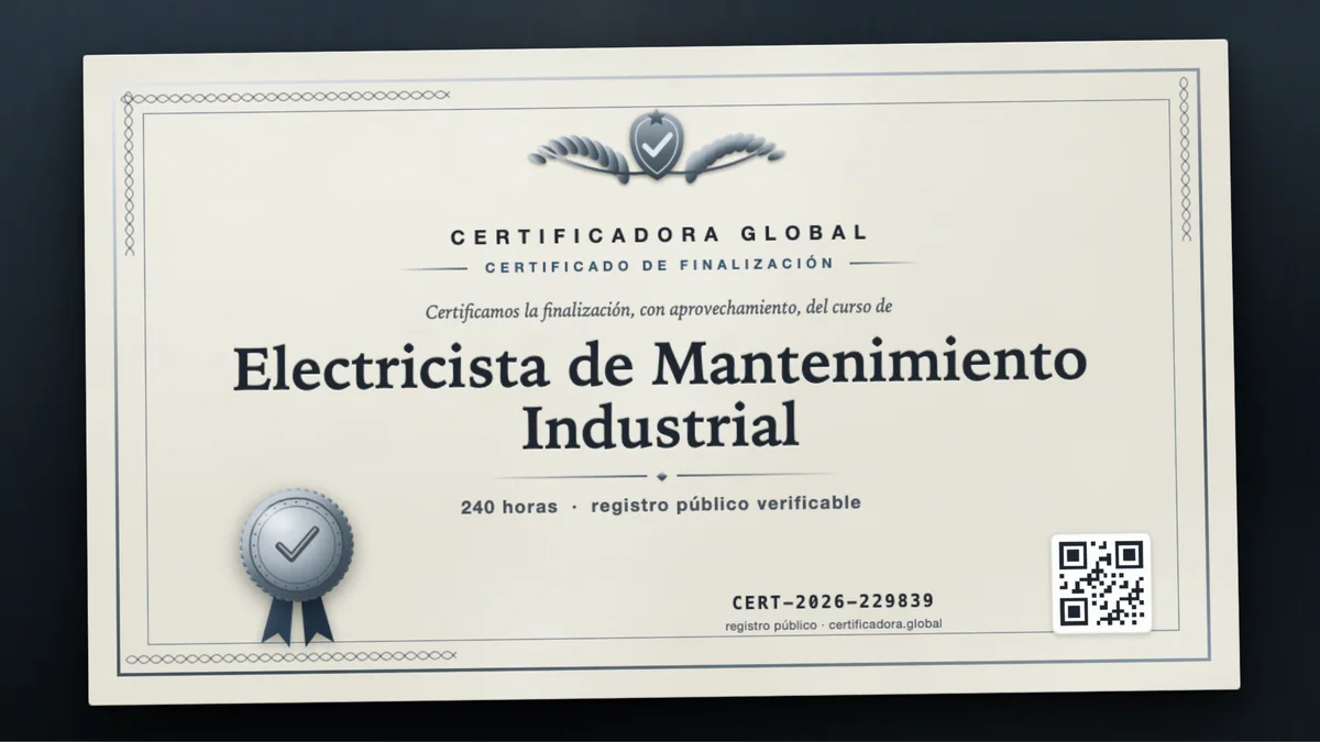 Portada del curso Electricista de Mantenimiento Industrial