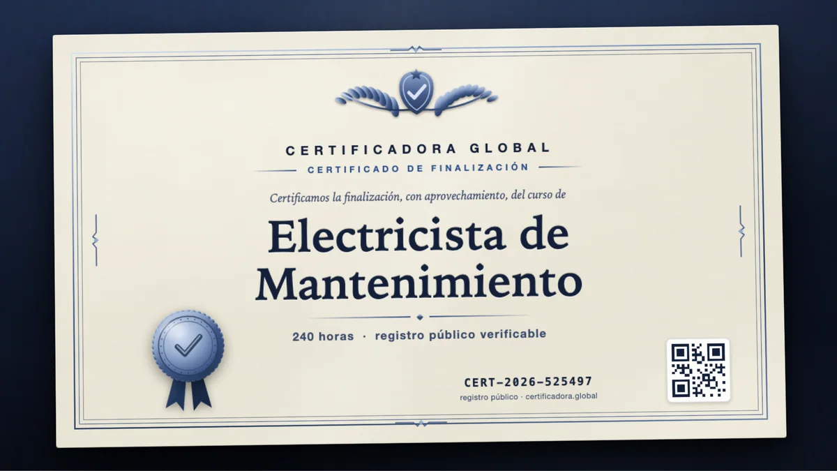 Portada del curso Electricista de Mantenimiento