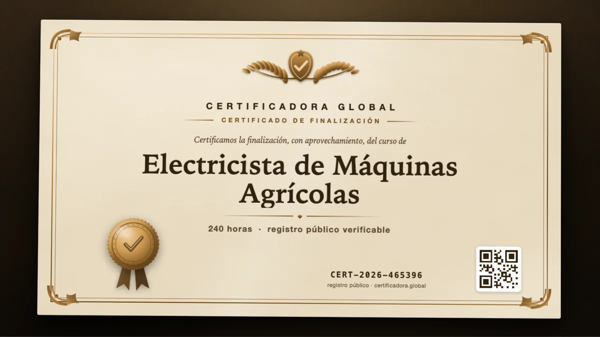 Portada del curso Electricista de Máquinas Agrícolas