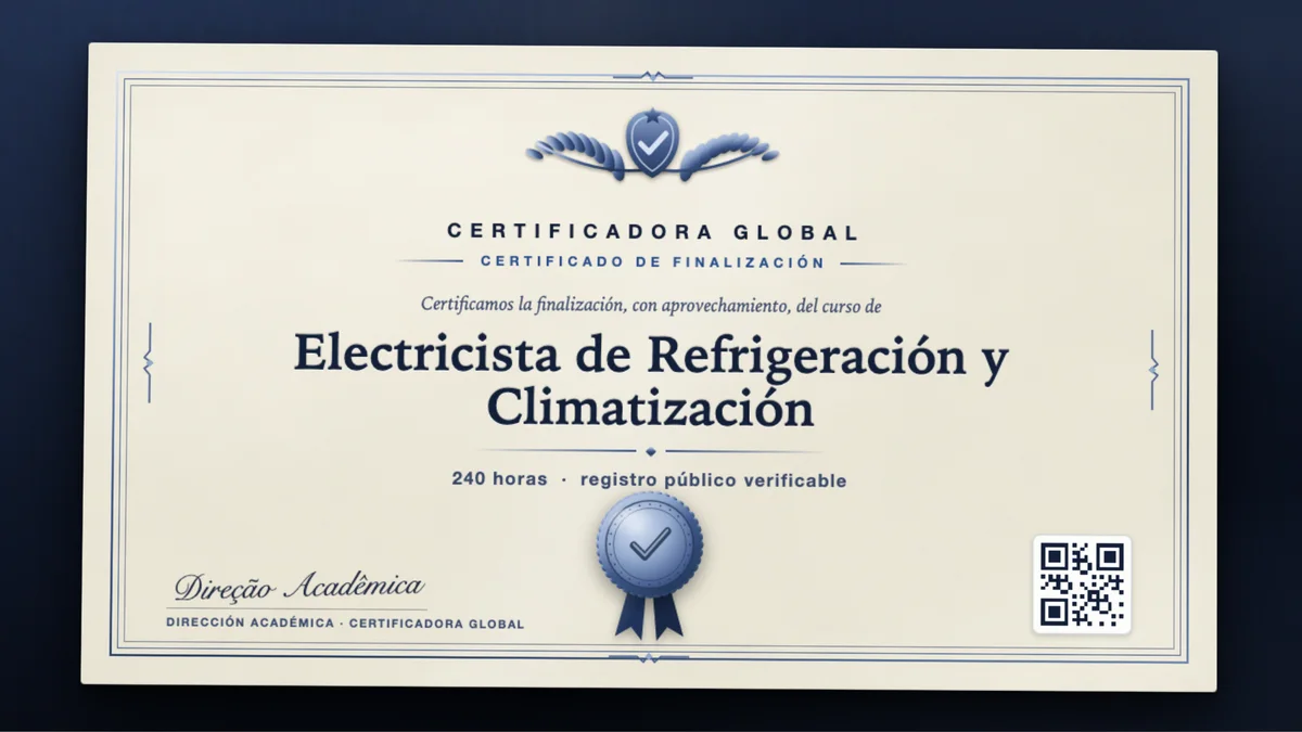 Portada del curso Electricista de Refrigeración y Climatización