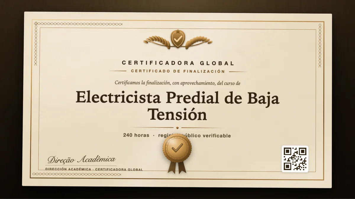 Portada del curso Electricista Predial de Baja Tensión