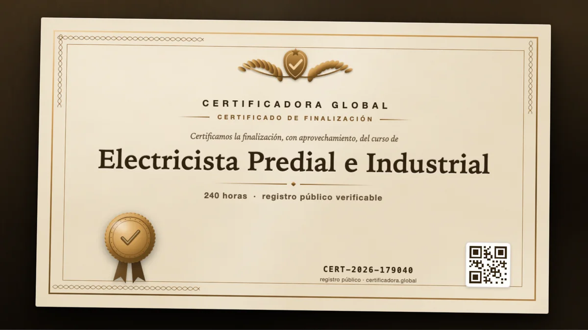 Portada del curso Electricista Predial e Industrial