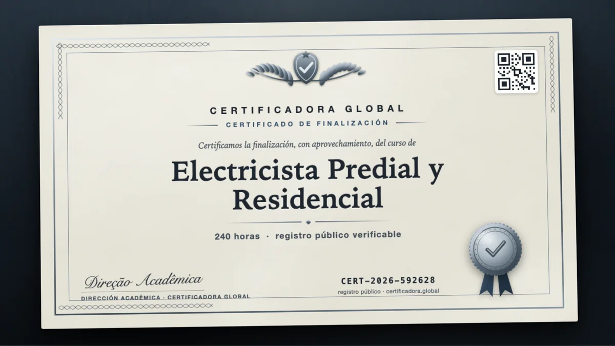 Portada del curso Electricista Predial y Residencial