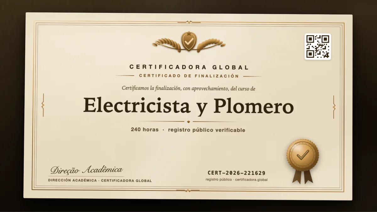 Portada del curso Electricista y Plomero