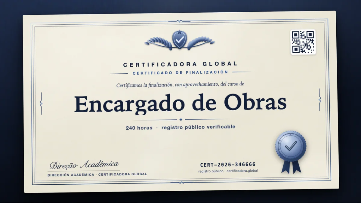 Portada del curso Encargado de Obras
