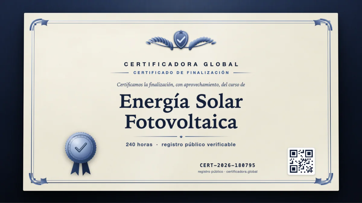 Portada del curso Energía Solar Fotovoltaica