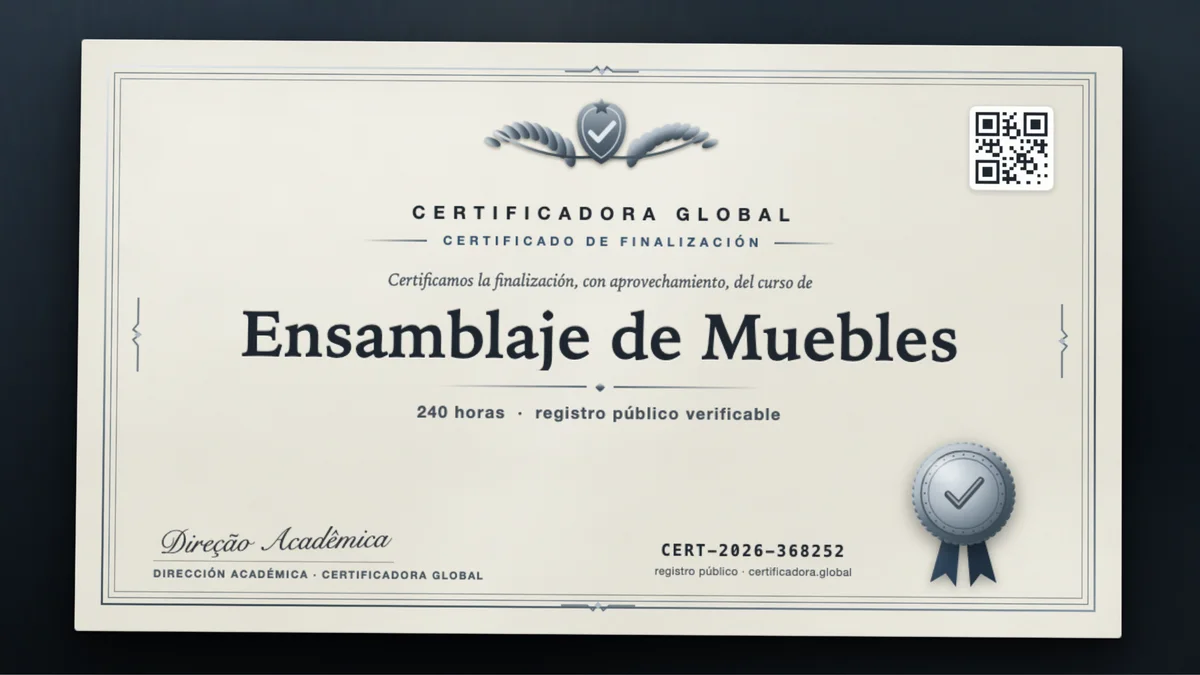 Portada del curso Ensamblaje de Muebles