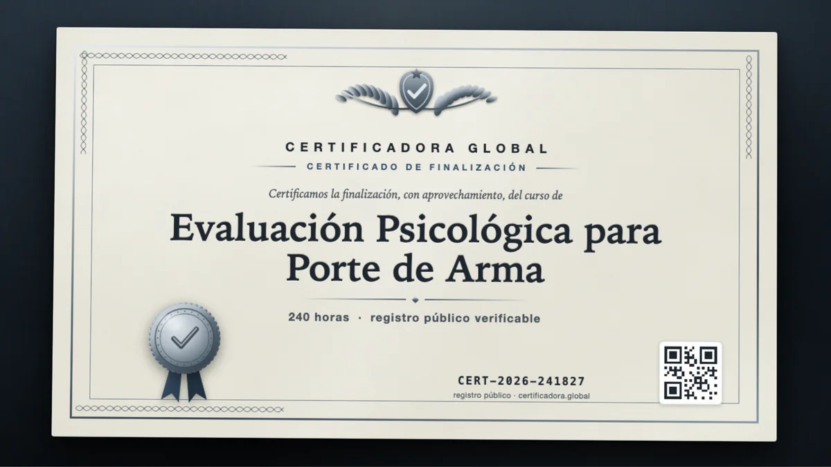 Portada del curso Evaluación Psicológica para Porte de Arma